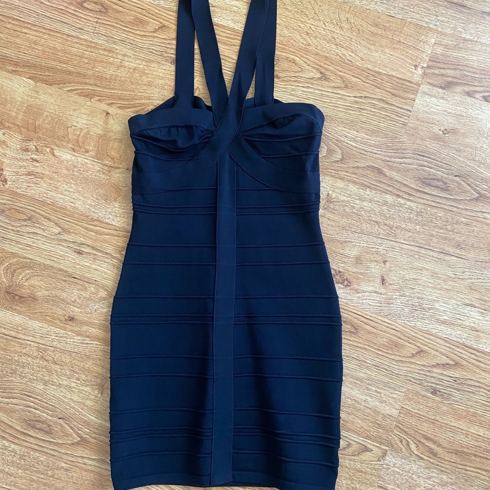 Fora Black Strap Back Mini Dress M
